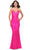 La Femme 31222 - Jeweled Criss Cross Ruched Jersey Dress Special Occasion Dress 00 / Neon Pink