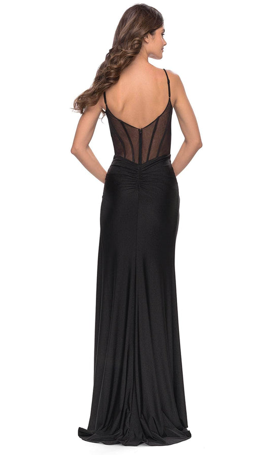 La Femme 31229 - Sweetheart Sheer Corset Long Prom Dress