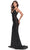 La Femme 31257 - Plunging Laced Trumpet Gown Special Occasion Dress
