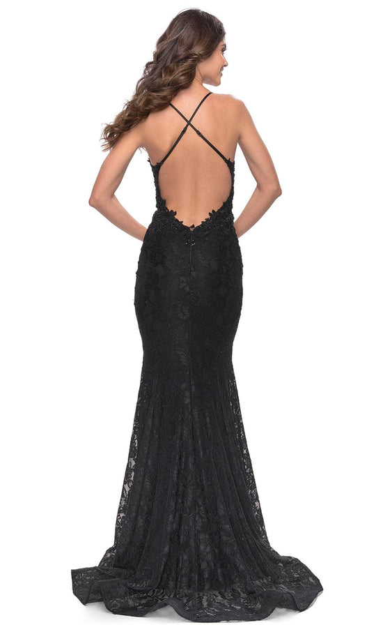 La Femme 31265 - Lace Applique Trumpet Long Prom Dress