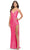 La Femme 31298 - Sleeveless Crisscross Back Prom Dress Special Occasion Dress 00 / Neon Pink