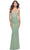 La Femme 31306 - Lace Applique Sleeveless Prom Gown Special Occasion Dress 00 / Sage