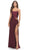 La Femme 31332 - Pleated Cutout Evening Dress Special Occasion Dress 00 / Dark Berry