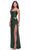 La Femme 31332 - Pleated Cutout Evening Dress Special Occasion Dress 00 / Emerald