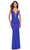 La Femme 31333 - Twisted Band Sheath Evening Gown Special Occasion Dress 00 / Royal Blue