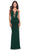 La Femme 31334 - Open Lace Up Back Prom Dress Special Occasion Dress 00 / Dark Emerald