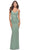 La Femme 31341 - V-Neck Rhinestone Accent Evening Dress Special Occasion Dress 00 / Sage
