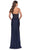 La Femme 31361 - Side Ruched Rhinestone Sheath Long Dress Special Occasion Dress