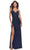 La Femme 31361 - Side Ruched Rhinestone Sheath Long Dress Special Occasion Dress