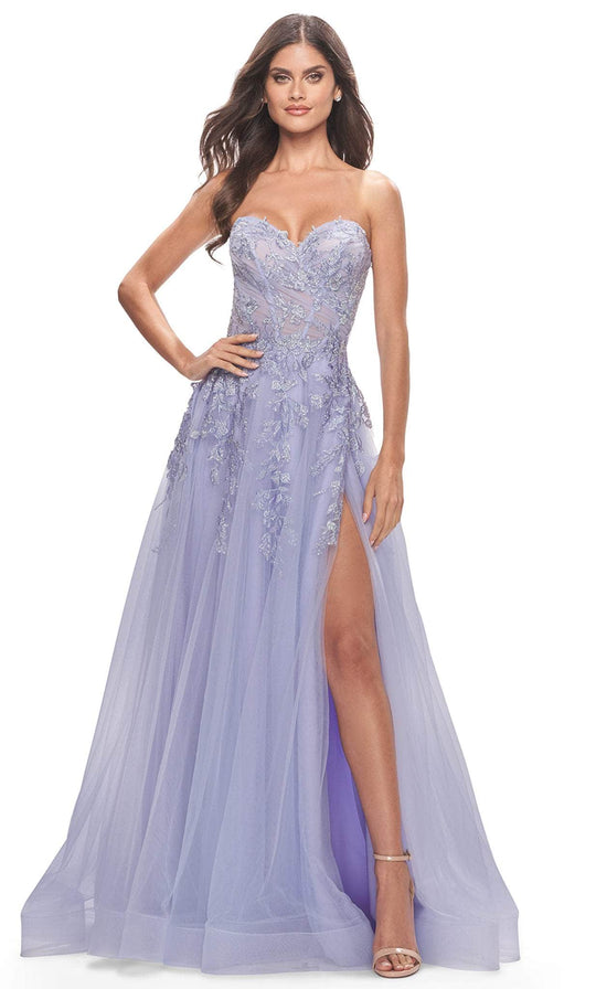 La Femme 31363 - Appliqued Sweetheart Evening Dress