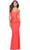 La Femme 31365 - Lace Up back Evening Dress Special Occasion Dress 00 / Neon Coral