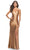 La Femme 31372 - Scoop Prom Dress with Slit Special Occasion Dress 00 / Bronze