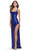 La Femme 31372 - Scoop Prom Dress with Slit Special Occasion Dress 00 / Royal Blue