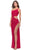 La Femme 31386 - Sheath Side Cut Out Long Dress Special Occasion Dress 00 / Red