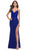 La Femme 31388 - V-Neckline Sheath Long Dress Special Occasion Dress 00 / Royal Blue
