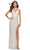 La Femme 31389 - Fringe Beaded Slit Sleeveless Dress Special Occasion Dress 00 / White