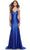 La Femme 31397 - Cowl Neck Tie Back Evening Dress Special Occasion Dress 00 / Royal Blue