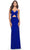 La Femme 31399 - Rhinestone Cutout Evening Dress Special Occasion Dress 00 / Royal Blue