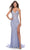 La Femme 31404 - Illusion Side Slit Evening Dress Special Occasion Dress 00 / Light Periwinkle