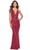 La Femme 31409 - Deep V Neck Sequin Long Dress Special Occasion Dress 00 / Red