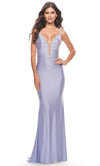 La Femme 31413 - Jersey Sleeveless Evening Gown Special Occasion Dress 00 / Light Periwinkle2