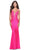 La Femme 31413 - Jersey Sleeveless Evening Gown Special Occasion Dress 00 / Neon Pink