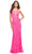 La Femme 31417 - Stretch Lace Sleeveless prom Dress Special Occasion Dress 00 / Neon Pink