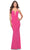 La Femme 31424 - Jewel Accented Plunging Neckline Prom Dress Special Occasion Dress 00 / Hot Pink