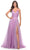 La Femme 31500 - Ruched V-Neck Chiffon Evening Dress Special Occasion Dress 00 / Lavender