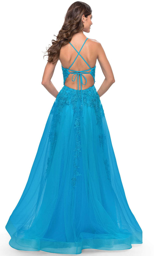 La Femme 31503 - Embroidered A-Line Long Dress