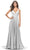 La Femme 31505 - Satin A-Line Prom Dress Special Occasion Dress 00 / Silver