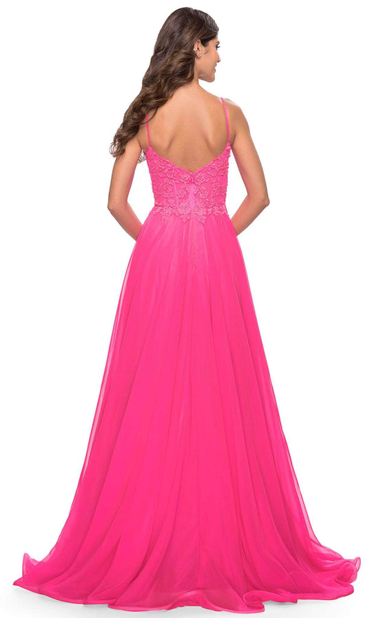 La Femme 31506 - Chiffon A-line High Slit Dress