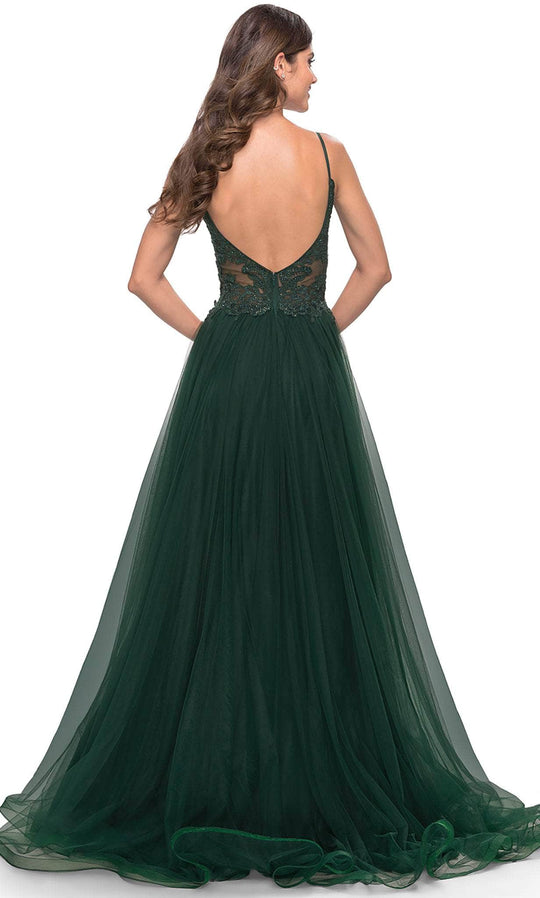 La Femme 31507 - Lace High Slit Prom Dress