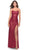 La Femme 31508 - Fully Sequined High Slit  Evening Dress Special Occasion Dress 00 / Red