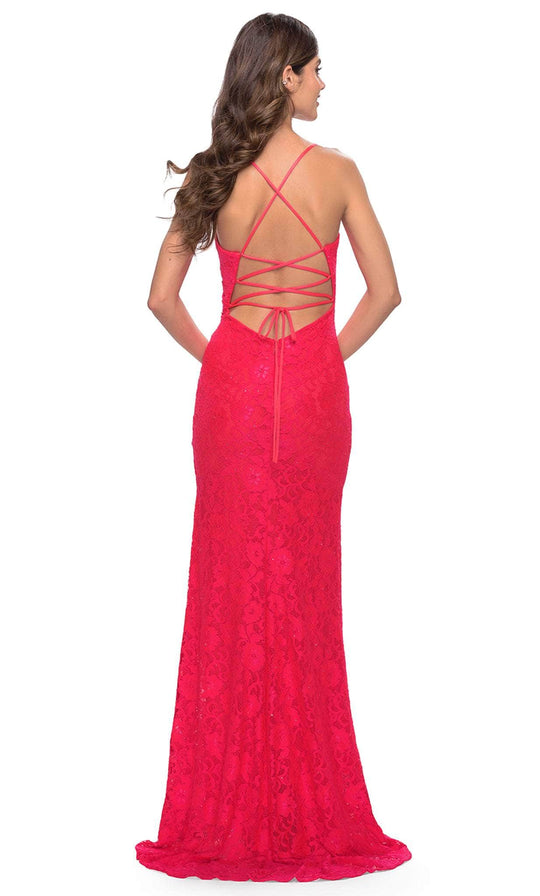 La Femme 31510 - Strappy Sheath Lace Gown
