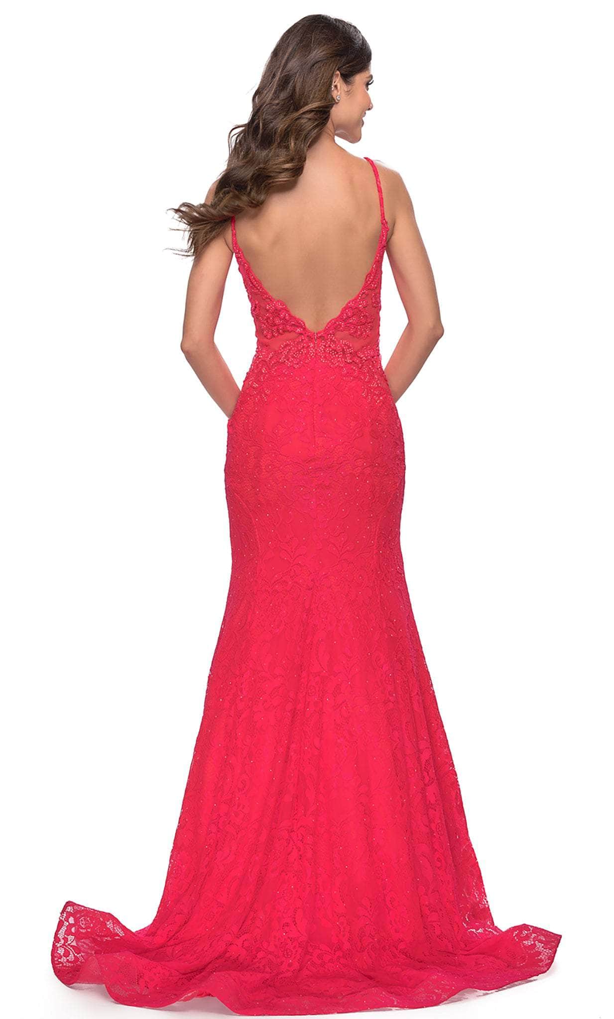 La Femme 31512 Beaded Lace Classic Prom Dress Couture Candy