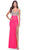 La Femme 31571 - Cut-out Beaded Open Back Long Dress Special Occasion Dress 00 / Neon Pink
