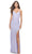 La Femme 31572 - Cowl Prom Dress with Slit Special Occasion Dress 00 / Light Periwinkle