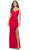 La Femme 31572 - Cowl Prom Dress with Slit Special Occasion Dress 00 / Red