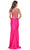 La Femme 31575 - Tied Knot Satin Slit Gown Special Occasion Dress