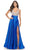 La Femme 31592 - Beaded Satin A-Line Prom Dress Special Occasion Dress 00 / Royal Blue
