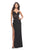 La Femme - 31599 Cut Out High Slit Gown Evening Dresses