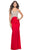 La Femme 31606 - Beaded V-Neck Prom Gown Special Occasion Dress 00 / Red