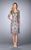 La Femme Appliqued Quarter Sleeve Lace Cocktail Dress 24878 - 1 pc Platinum In Size 6 Available CCSALE