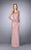 La Femme - Beaded Lace Cap Sleeve Peplum Evening Gown 24896SC CCSALE