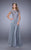 La Femme - Cap Sleeves Lace Illusion Evening Dress 21627SC - 1 pc Teal in Size 14 Available CCSALE 20 / Platinum