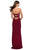 La Femme - Crisscross Strapless Sheath Dress with Slit 28835SC - 1 pc Navy in Size 4 and 1 pc Wine in Size 6 Available CCSALE
