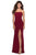 La Femme - Crisscross Strapless Sheath Dress with Slit 28835SC - 1 pc Navy in Size 4 and 1 pc Wine in Size 6 Available CCSALE 6 / Wine