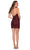 La Femme - Deep V-Neck Sequin Short Dress 29171SC - 2 pc Wine In Size 4 Available CCSALE
