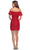 La Femme - Draped Lace Off Shoulder Short Dress 28147SC CCSALE